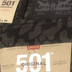 Brand New Levi 501 Rigid Camo Jeans Mens