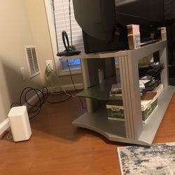 This Strong tv Stand Is Holding Up a 60 Inch Tv. Just Push no Lifting !