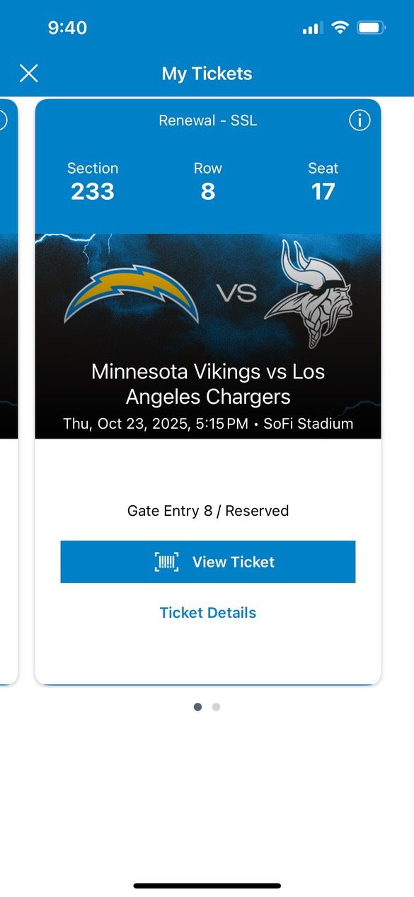 Chargers vs Vikings