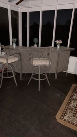 Bar Table And Four High Chairs