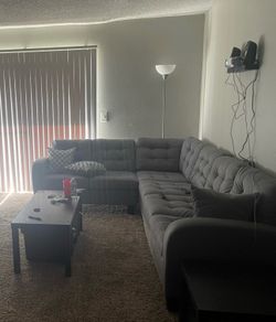 Grey sectional couch
