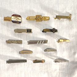 Lot of 13 Vintage Tie Clips or Bars