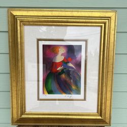 Linda Le Kinff - "La Tulipe Orange" - Original Serigraph HC 18/50 - Hand Signed - Framed Art