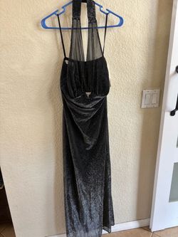 Black Glitter Halter Neck Formal Gown Size L