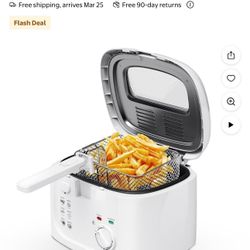 KEINVE 1500W Electric Deep Fryer with Adjustable Temperature Control, 2.5L Non-Stick Basket & Viewing Window