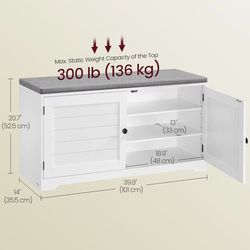 Shoe Storage Bench with Cushion