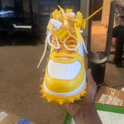 Ds Nike Off-white Air Force One Mid  Varsity Maize  