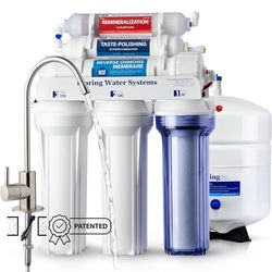 iSpring RCC7AK, NSF Certified, 75 GPD, Alkaline 6-Stage Reverse Osmosis System, pH+ Remineralization RO Water Filter System Under Sink, Patented Top-M