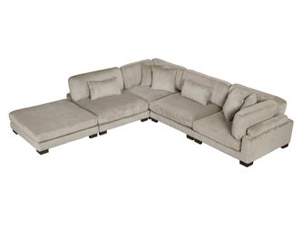 Traverse Taupe 5-Piece Modular Sectional with Ottoman