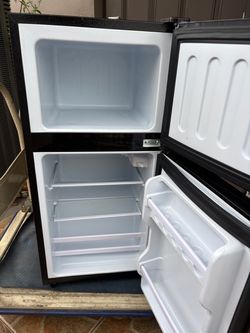 KRIB BLING Compact Mini Refrigerator – Stainless Steel/Black