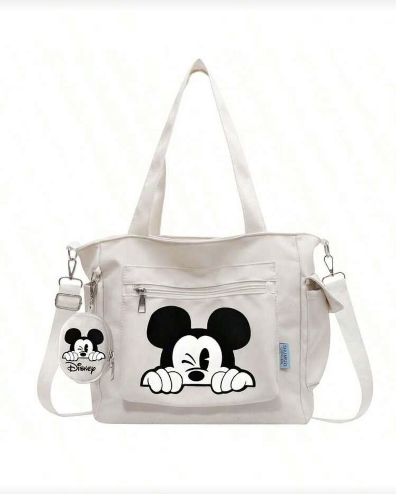 Disney White Tote Bag with Mickey Mouse Graphic