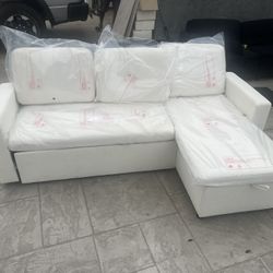 Three seats sofa with storage and sleeper