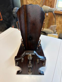 Gothic/Punk handmade Wood Phone Stand.