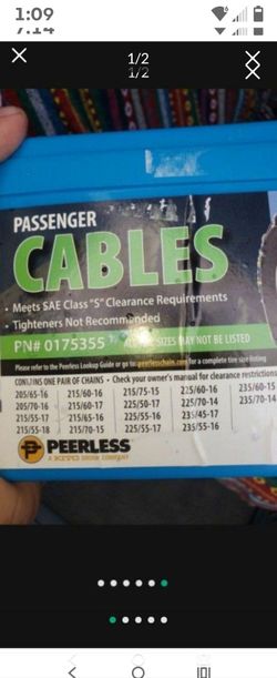175355 Snow Cables See Pictures For Details 40 FIRM Condition New
