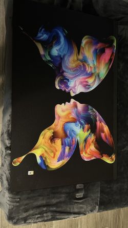 Two Face Insigne Art Glass Portrait 