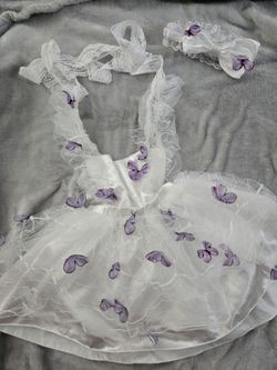 Adorable Baby Girl Butterfly Dress & Headband Set, Size 80