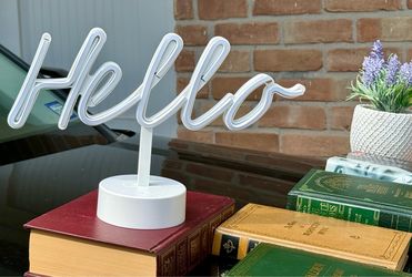 “Hello” light up sign