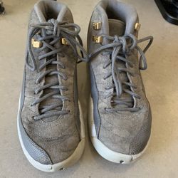 Kids Jordan 12 - Grey Suede And Wolf Grey