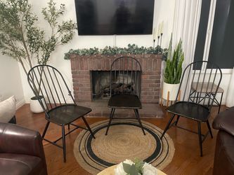 3 farmhouse steel chairs