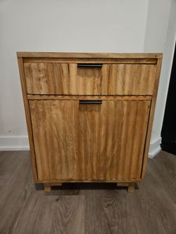 Fluted Wooden Side Table