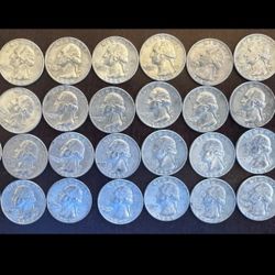 Silver Washington Quarters One Roll BELOW  Spot!