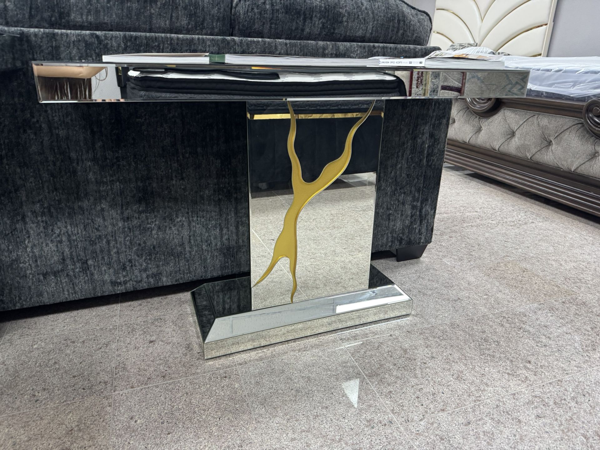 Console Table With Gold Design