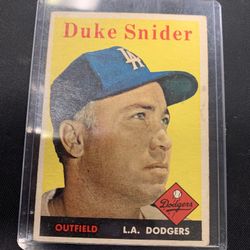 Topps 1958 Duke Snider Card # 88 Dodgers HOF 
