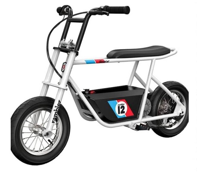 Razor Rambler 12 for Ages 13+ – 24V Electric Minibike with Retro Style, Up to 14 mph, Wide 12" Air-