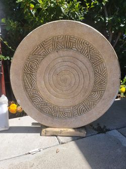 Decorative Plaster Charger With Stand 22"