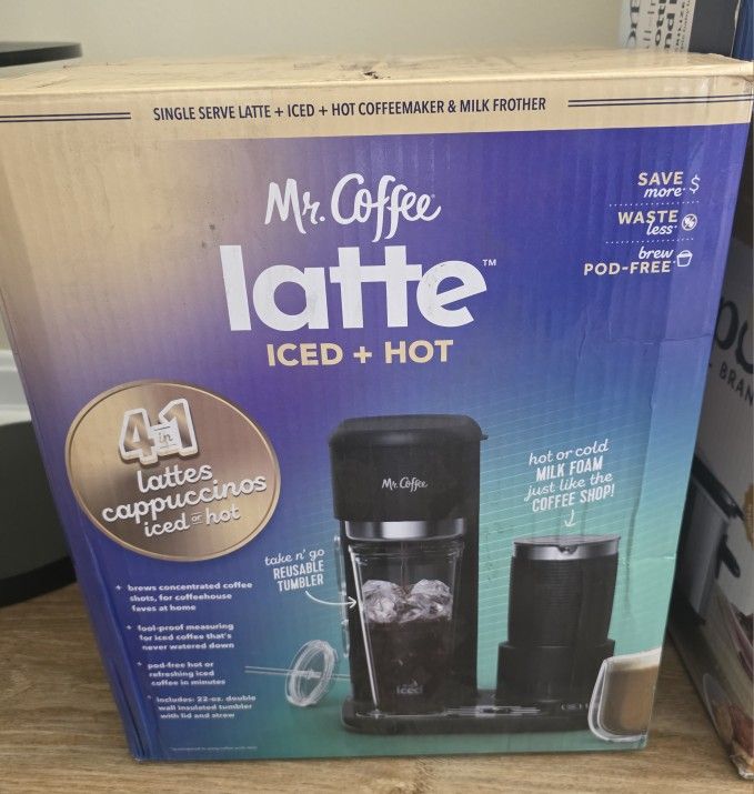Mr Coffee Latte Iced + Hot Coffee Machine 4 In 1