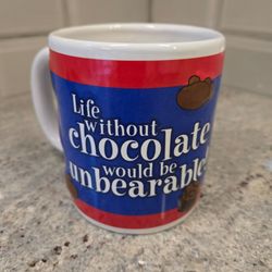 Classic "Life without Chocolate  would be unbearable " mug by Fannie May