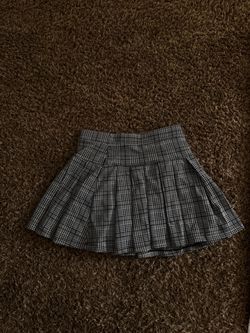 Gray Plaid Mini Skirt