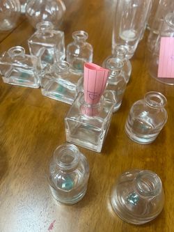 Glass votives and bud vases