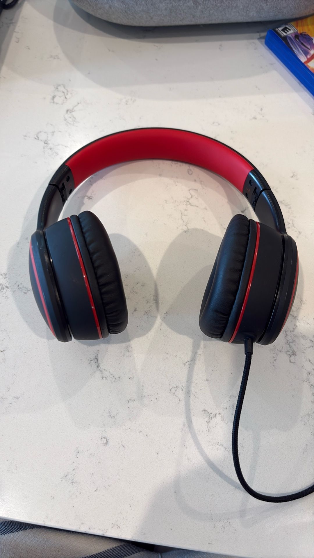 Red and black gaming headphones