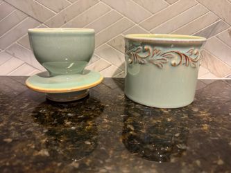 The Original Butter Bell Crock by L. Tremain, French Ceramic, Color: Sea Spray