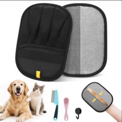 2 Double Sided Electrostatic  Pet Hair Remover Gloves