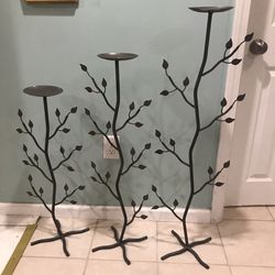 Pillar Candle Tree Stands 3 In A Set 