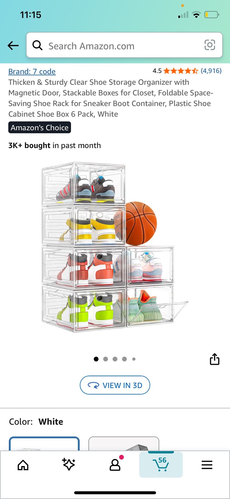 👟 6-Pack Clear Shoe Storage Boxes – Stackable, Magnetic Doors 👟 📍 Pickup Location: S. Durango & 215 near IKEA 💵 SALE: $15 (Brand New in Box – Firm