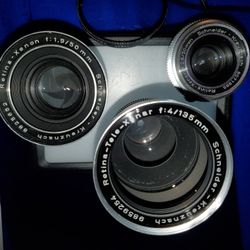 Schneider-Kreuznach 50mm f/2.8 Retina Xenar Kodak

Xenon 50mm F/1.9 Lens

Xenar 135mm f3.5 leather case

