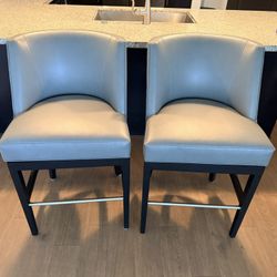 Gray Swivel 28” Bar Stools 