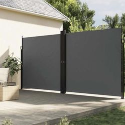 Retractable Side Awning Privacy Screen  Anthracite - Water Resistant, UV Protection - for Balconies, Terraces, Gardens