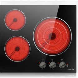 Noxton 24 Inch Electric Cooktop 3 Burners Electric Stove Top