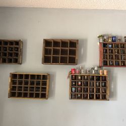 Massive shot glass collection with Coca Cola antique crates