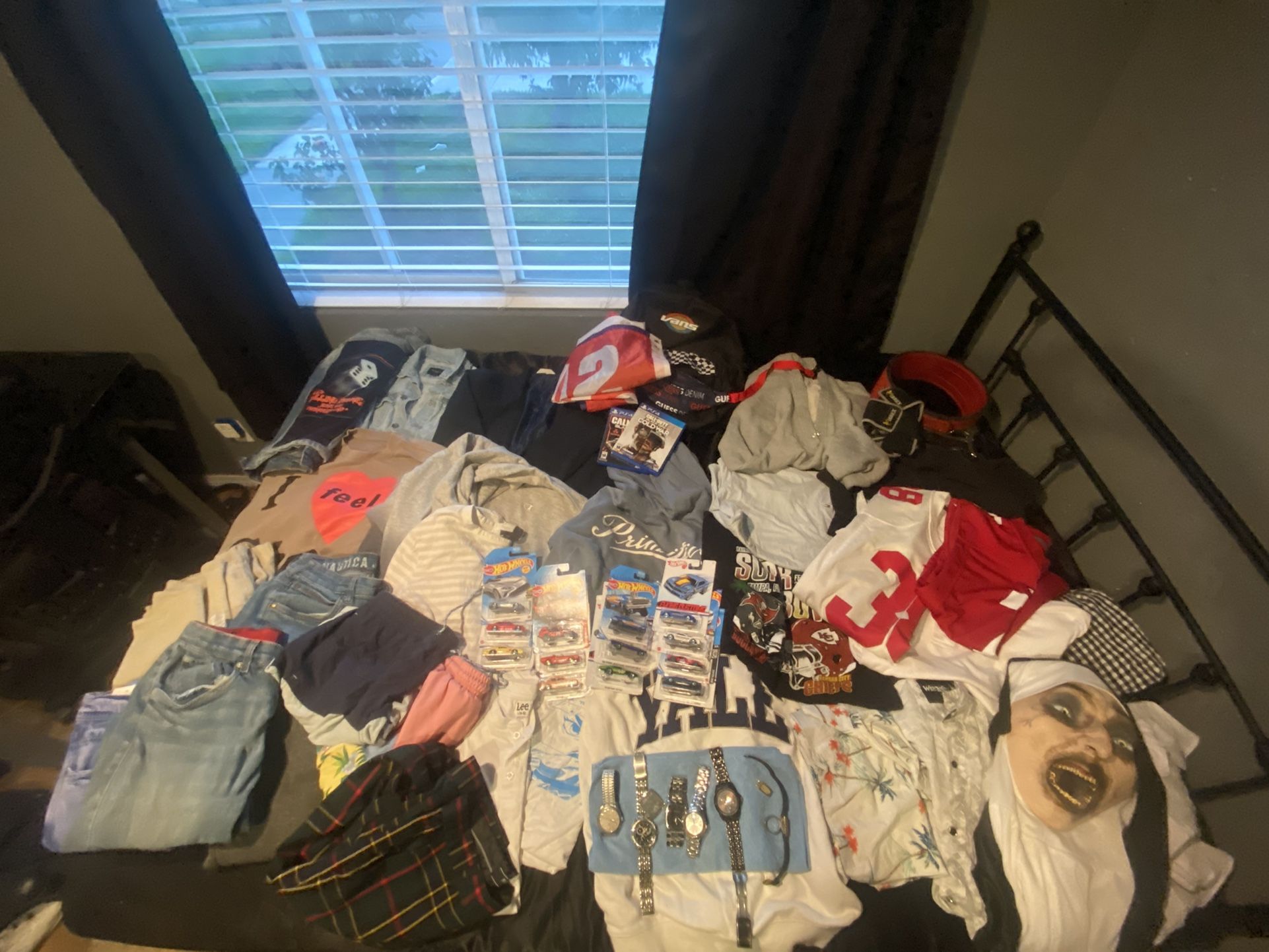 Lots ,Clothes ,watch’s Hot Wheels  Back Packs 