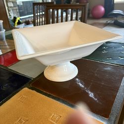 FARVAL White Pedestal Plate Platter 12”x12”