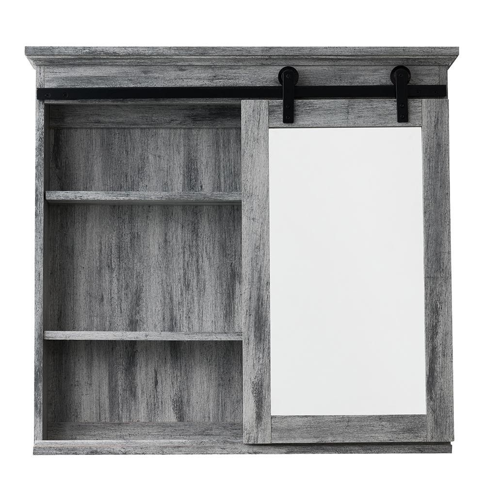 Glacier Bay 31 in. x 29 in. Barn Door Medicine Cabinet