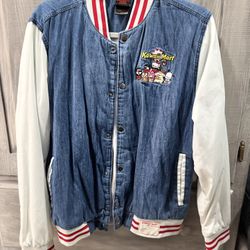 Hello Kitty  Kawaii Mart Denim Varsity Jacket 