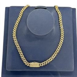 10kg 57.5G 707 Diamonds 1. Low Neckclase  Pave Cuban Link Chain with Box Clasp