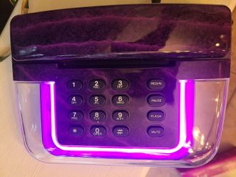 Retro Neon Light Landline Telephone 80s Style 