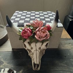 Skull W/ Flowers Wall Decor